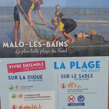 Studio Vue Mer Au Coeur De Malo Les Bains Pieds Dans L Eau Dunkirk Bagian luar foto