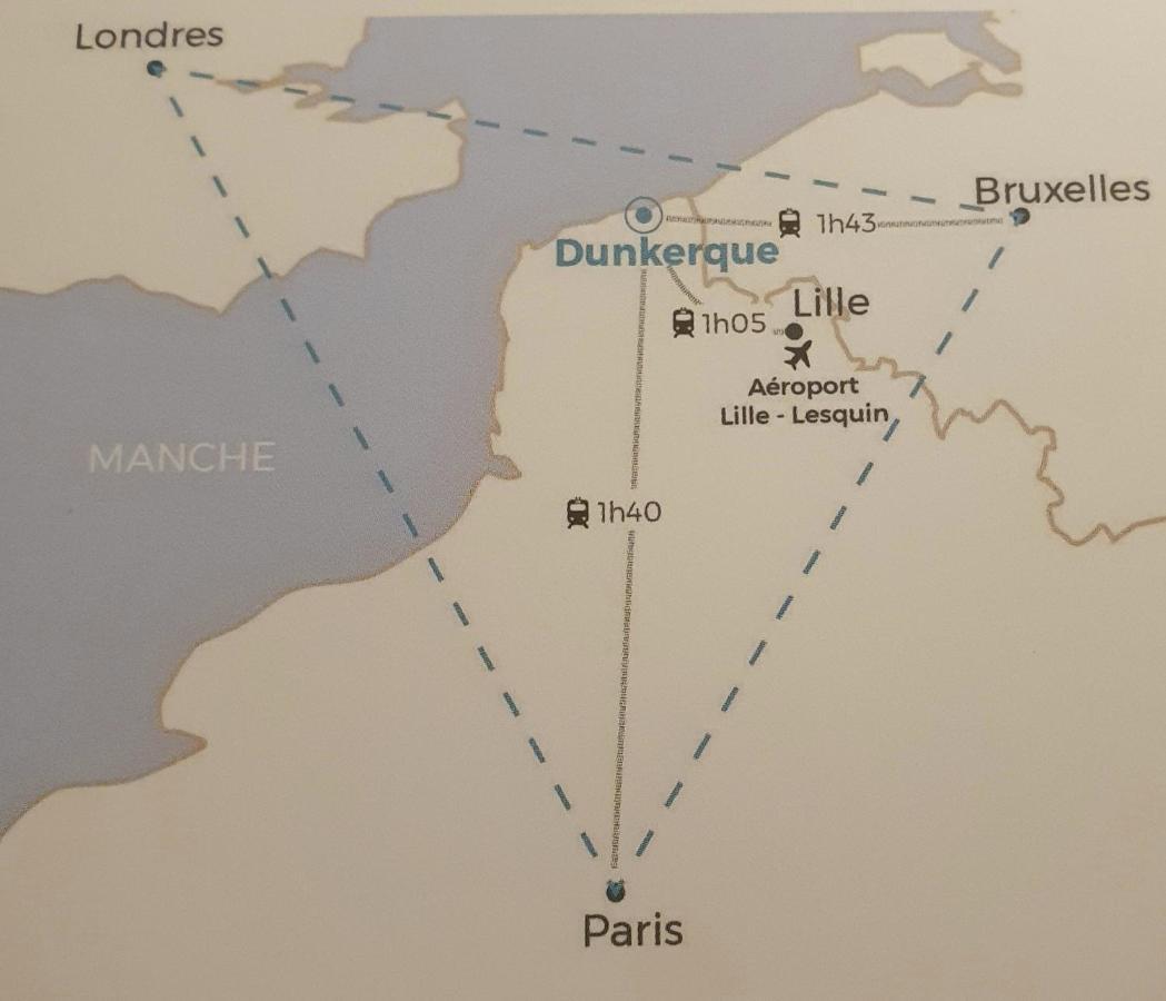 Studio Vue Mer Au Coeur De Malo Les Bains Pieds Dans L Eau Dunkirk Bagian luar foto